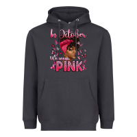 Smoke in october we wear pink with afro woman Heavyweight Hoodie - Artiststas