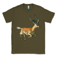 Army Green Impala Antelope Illustrations Classic Tee - LillyAllenDesigns