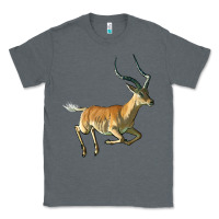 Charcoal Heather Impala Antelope Illustrations Classic Tee - LillyAllenDesigns