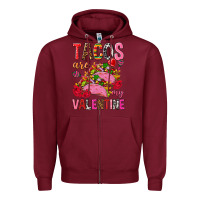Burgundy tacos are my valentine Zipper Hoodie - NancyCooperArtShop
