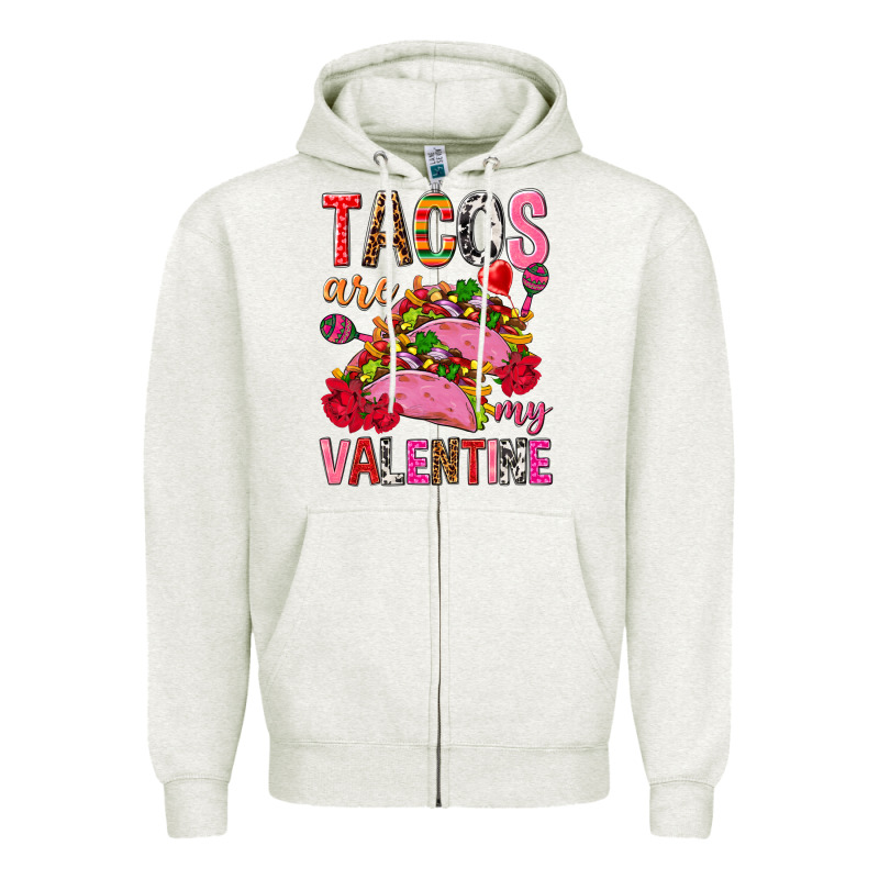 Tacos Are My Valentine Zipper Hoodie by NancyCooperArtShop | Teevron