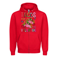 Red tacos are my valentine Zipper Hoodie - NancyCooperArtShop