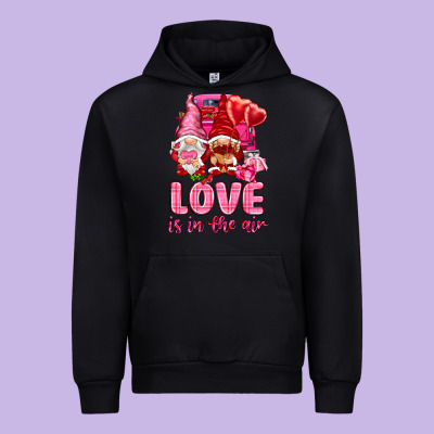 Love Is In The Air With Gnomies Valentine's Day Urban Hoodie Designed By Howdyjamesfarm