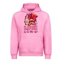 Fuchsia Pink Love is in the air with gnomies Valentine's Day Urban Hoodie - HowdyJamesFarm