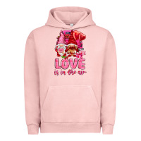 Pigment Salmon Love is in the air with gnomies Valentine's Day Urban Hoodie - HowdyJamesFarm