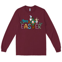 Burgundy cross rabbit gnomes happy easter Long Sleeve Tee - Jasminsmagicworld