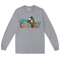 Heather Grey cross rabbit gnomes happy easter Long Sleeve Tee - Jasminsmagicworld