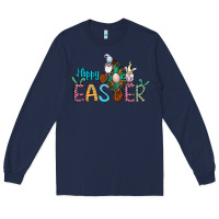 Navy cross rabbit gnomes happy easter Long Sleeve Tee - Jasminsmagicworld