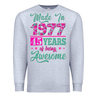 Heather Grey made in 1977, 45 years of being awesome Premium Sweatshirt - Jasminsmagicworld