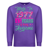 Purple made in 1977, 45 years of being awesome Premium Sweatshirt - Jasminsmagicworld