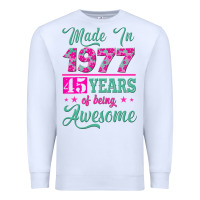 White made in 1977, 45 years of being awesome Premium Sweatshirt - Jasminsmagicworld