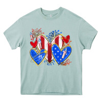 Arona 4th of july hearts Heavy Core Tee - texasbilliewilder
