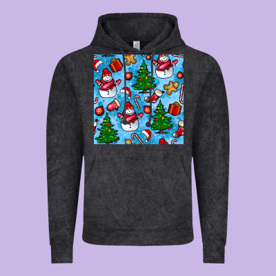 Christmas Trees And Snow Seamless Pattern Vintage Hoodie Designed By Bundleandbundleshop