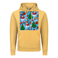 Vintage Mustard christmas trees and snow seamless pattern Vintage Hoodie - BundleAndBundleShop
