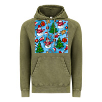 Vintage Olive christmas trees and snow seamless pattern Vintage Hoodie - BundleAndBundleShop