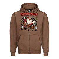 Chestnut merry vibes ho ho ho Zipper Hoodie - MaliasSmallBusiness