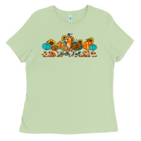 Matcha hello fall pumpkin sunflower Ladies Tee - JahusDesignShop