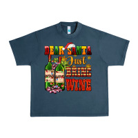 Midnight Navy dear santa just bring wine Urban Heavy Tee - AdoDesignShop