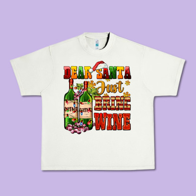 Dear Santa Just Bring Wine Urban Heavy Tee Designed By Adodesignshop