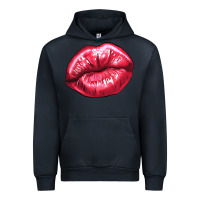 Navy Lip mark Valentine's Day Urban Hoodie - HowdyJamesFarm