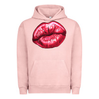 Pigment Salmon Lip mark Valentine's Day Urban Hoodie - HowdyJamesFarm