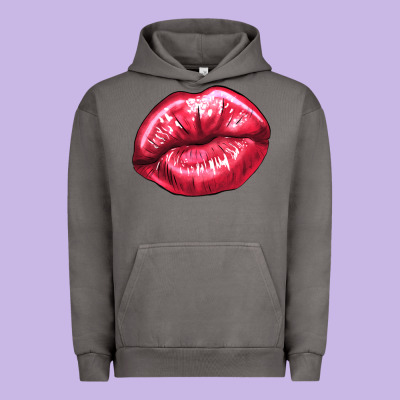 Lip Mark Valentine's Day Urban Hoodie Designed By Howdyjamesfarm