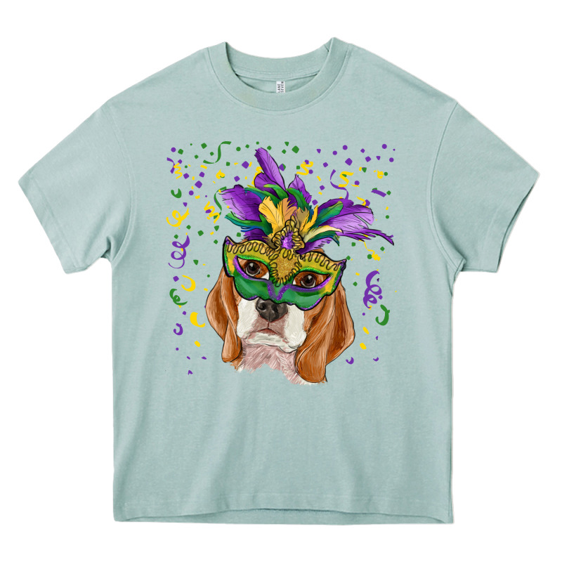 Mardi Gras  Mask Beagle Heavy Core Tee by RanaPortraitStore | Teevron