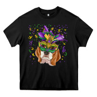 Black mardi gras  mask beagle Heavy Core Tee - RanaPortraitStore