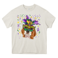 Cream mardi gras  mask beagle Heavy Core Tee - RanaPortraitStore