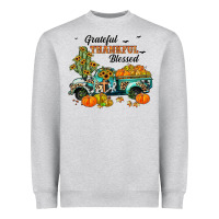 Heather Grey grateful thankful blessed Heavyweight Sweatshirt - JahusDesignShop