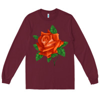 Burgundy tropicana rose Long Sleeve Tee - LillyAllenDesigns