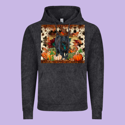 Fall Black Angus Vintage Hoodie Designed By Ranaportraitstore