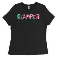 Black glamper way too boujee for tents Ladies Tee - RanaPortraitStore