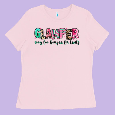 Ladies Tee glamper way too boujee for tents