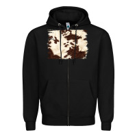 Black brown cowhide background Zipper Hoodie - NancyCooperArtShop