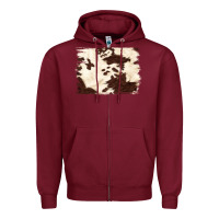 Burgundy brown cowhide background Zipper Hoodie - NancyCooperArtShop