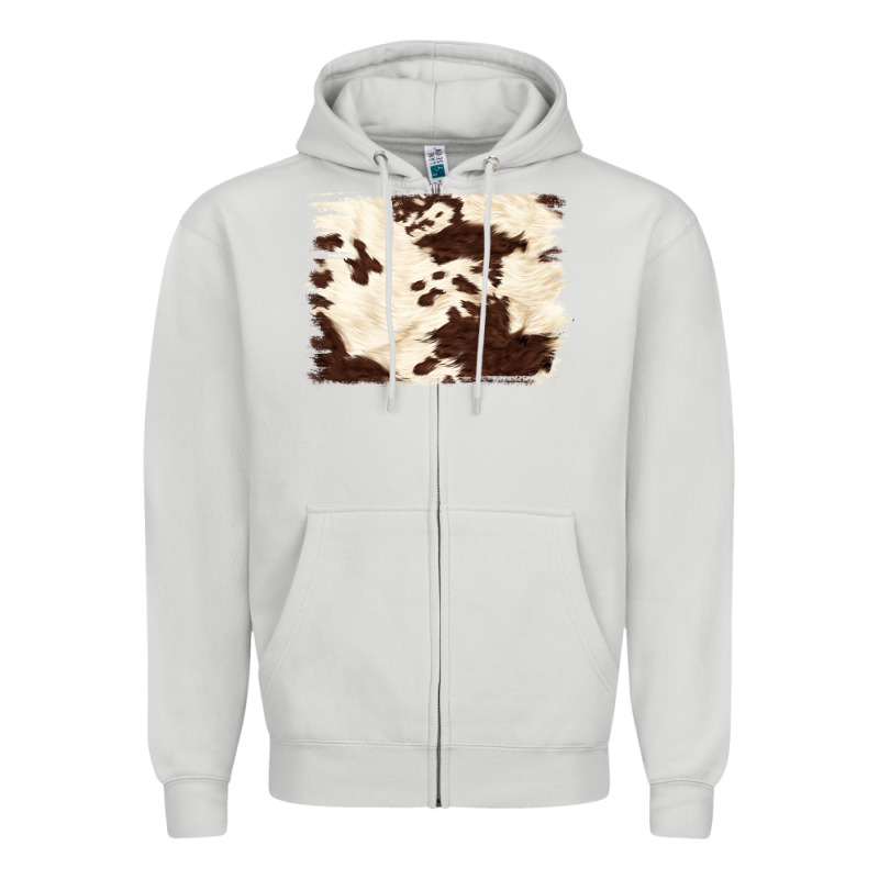 Brown Cowhide Background Zipper Hoodie by NancyCooperArtShop | Teevron