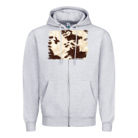 Heather Grey brown cowhide background Zipper Hoodie - NancyCooperArtShop
