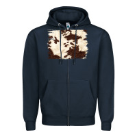 Navy brown cowhide background Zipper Hoodie - NancyCooperArtShop