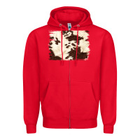 Red brown cowhide background Zipper Hoodie - NancyCooperArtShop