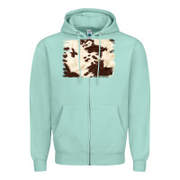 Seafoam brown cowhide background Zipper Hoodie - NancyCooperArtShop