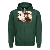 Sports Green brown cowhide background Zipper Hoodie - NancyCooperArtShop