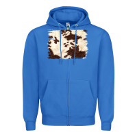 True Royal brown cowhide background Zipper Hoodie - NancyCooperArtShop