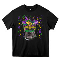 Black mardi gras  mask pitbull Heavy Core Tee - RanaPortraitStore