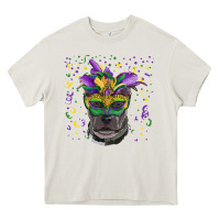 Cream mardi gras  mask pitbull Heavy Core Tee - RanaPortraitStore