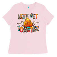 Bubblegum Pink let's get toasted Ladies Tee - RanaPortraitStore