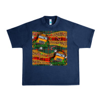 Navy christmas school bus seamless pattern Urban Heavy Tee - BundleAndBundleShop