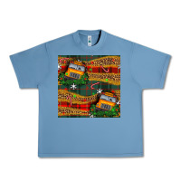 Pebble Blue christmas school bus seamless pattern Urban Heavy Tee - BundleAndBundleShop