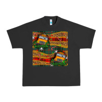 Pigment Black christmas school bus seamless pattern Urban Heavy Tee - BundleAndBundleShop