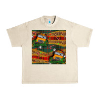Christmas School Bus Seamless Pattern Urban Heavy Tee | Teevron